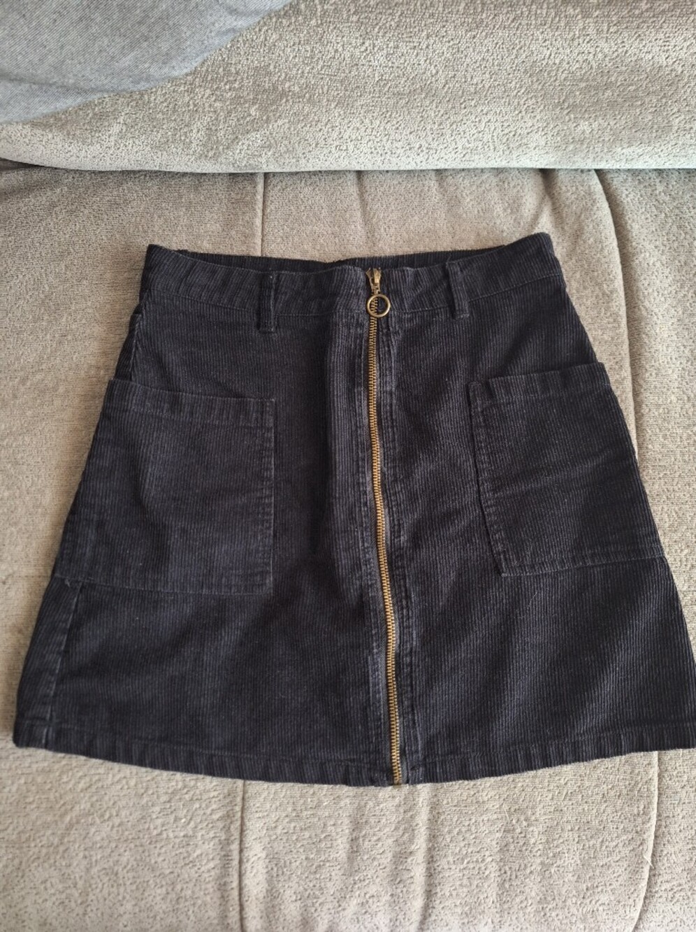 Altar'd State Black Corduroy Zipper Skirt Size S